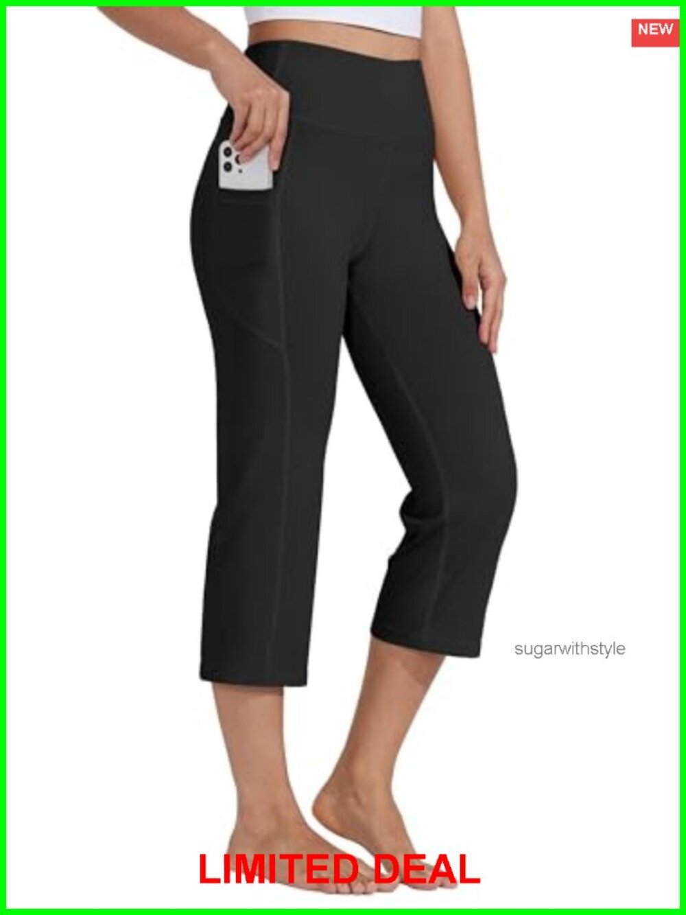 Women's High Waisted Yoga Capris with Pockets